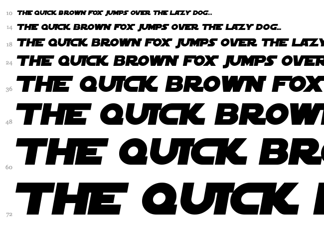 SF Distant Galaxy Symbols font waterfall